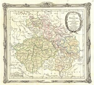 1766 Desnos and Brion Map of Bohemia or Czech Republic