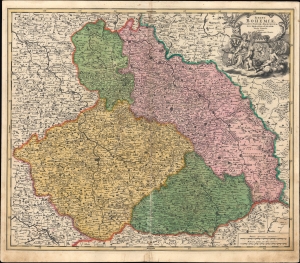 1710 Homann Map of Bohemia, Moravia, Silesia, and Lusatia