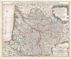 1742 Covens and Mortier Map of the Bordeaux Wine Region (Gironde, Gascogne, Guienne)