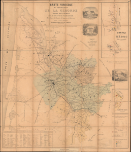 1859 Unal Serres / Dubergier Wine Cru Map of the Gironde (Bordeaux, Medoc)