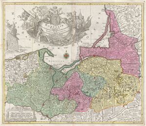 1759 Lotter Map of Northern Poland