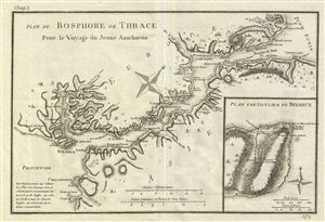 1791 Bocage Map of The Bosphorus and the City of Byzantium / Istanbul / Constantinople