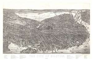 1879 Bailey / Hazen View and Map of Boston, Massachusetts