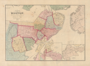 1866 Crafts Map of Boston, Massachusetts, w/Back Bay and Other Landfill Projects