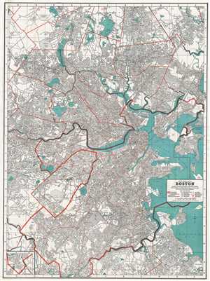 1939 Cram City Plan or Map of Boston, Massachusetts