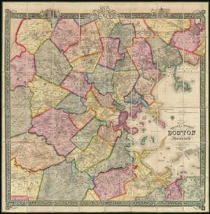 1852 Shield's Case Map of Boston, Massachusetts