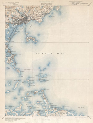 1900 U.S. Geological Survey of Boston Bay, Massachusetts
