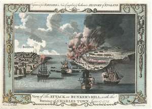 1783 Lodge / Millar View Map of Boston, Charleston, and Battle of Bunker Hill