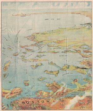 1905 Murphy View Map of Boston Harbor: Boston to Cape Cod
