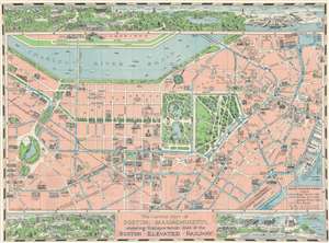 1930 Lufkin Pictorial City Plan or Map of Boston, Massachusetts