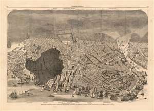 1872 Harper's Weekly View of Boston After Great Fire