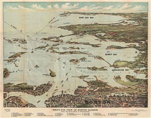 1917 Finn View Map of Boston Harbor and Cape Cod, Massachusetts