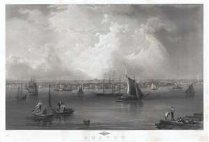 1857 J. W. Hill View of Boston Harbor (proof state)