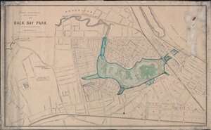 1880 Original Mansucript Planning of the Back Bay's The Fens Park, Boston