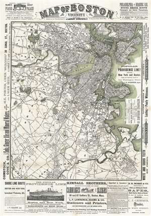 1880 Photo-Electrotype Company City Plan or Map of Boston and Vicinity