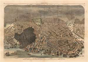 1872 Harper's Weekly View of Boston After Great Fire