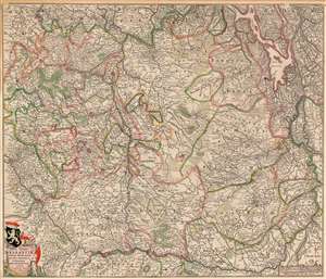 1666 De Wit map of the Duchy of Brabant