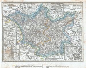 1849 Meyer Map of the Provice of Brandenburg, Germany