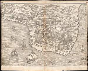 1556 Ramusio Map of Brazil