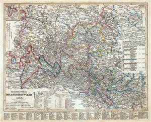 1849 Meyer Map of the Duchy of Brunswick, Germany