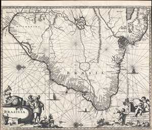 1671 Montanus Map of Brazil