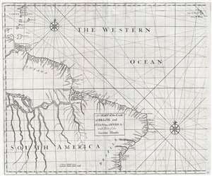 1728 Senex and Halley Map of Brazil