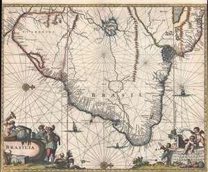 1671 Montanus Map of Brazil