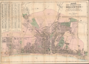 1890 Bacon Map of Brighton, England