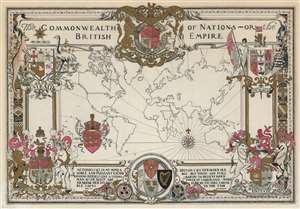 1937 Alonzo C. Webb map of the British Empire - original manuscript
