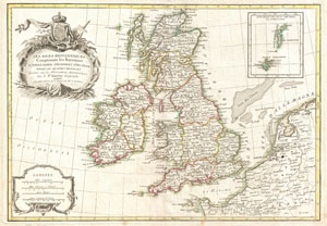 1771 Zannoni Map of the British Isles ( England, Scotland , Ireland )