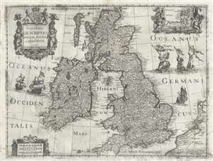 1639 Van Lochom Map of the British Isles - rare!