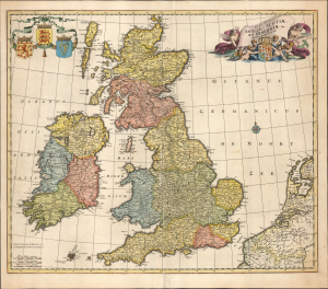 1670 / 1680 Frederic De Wit Map of the British Isles