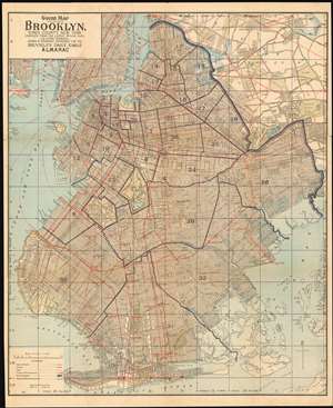 1898 Map of the Borough of Brooklyn Engraved for the Brooklyn Daily Eagle