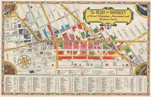 1935 Downtown Brooklyn Association Pictorial Map of Downtown Brooklyn