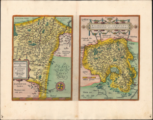 1595 Ortelius Map of Fulda and Waldeck Regions, Hesse, Germany