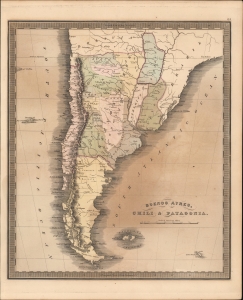 1849 Greenleaf Map of Argentina, Paraguay, Uruguay, Chile, Patagonia