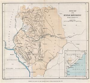 1879 Johnston Map of the Bustar Dependency, India