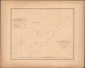 1849 U.S. Coast Survey Chart of the Buttermilk Channel (Brooklyn and Governor's Island), New York Ha