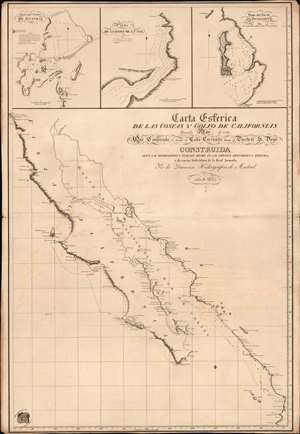 1825 Spanish Dirección Hidrográfico Nautical Chart / Map of Baja California