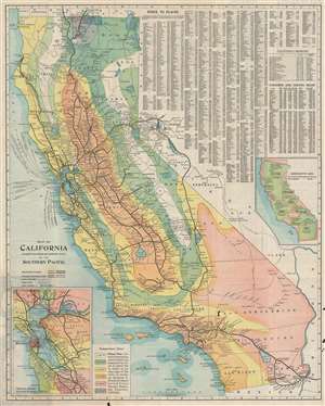 1910 Matthews Northrup and Southern Pacific Climate Map of California