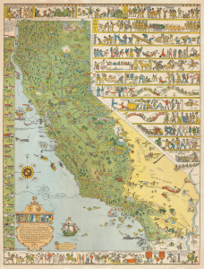 1927 Jo Mora Large Pictorial Map of California