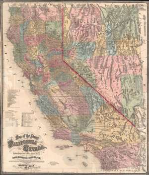 1873 Holt and Gibbes Pocket Map of California and Nevada