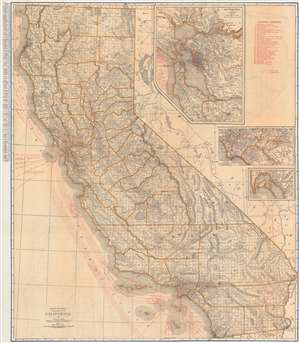 1921 Rand McNally Railroad Map of California