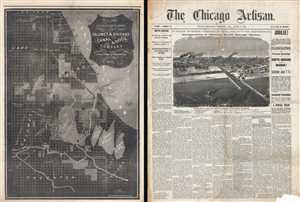 1873 'Chicago Artisan' Map of South Side Chicago (Hyde Park) and Calumet Canal