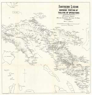 1900 Otis Map of Southern Luzon, Philippines, Philippine-American War