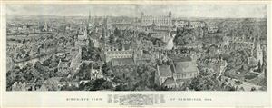 1894 Brewer Map or Panoramic View of Cambridge, England