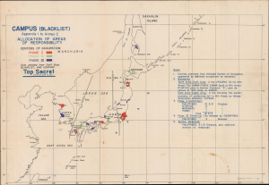 1945 CINCPOA War Plans Planning Map for the Occupation of Japan (Operation CAMPUS)
