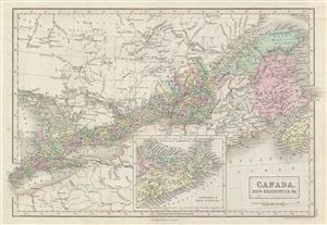 1851 Black Map of Canada
