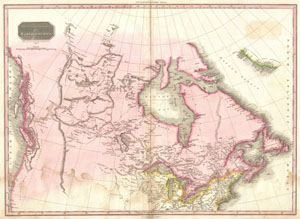 1818 Pinkerton Map of British North America or Canada