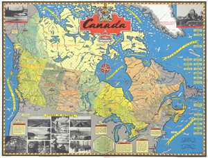 1945 Turner Pictorial Map of Postwar Canada